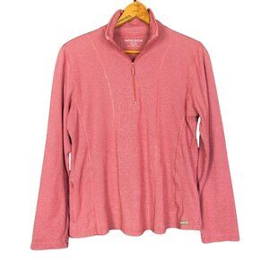 Woolrich Pink Quarter Zip Long Sleeve Top Outdoor Hiking Layer Medium